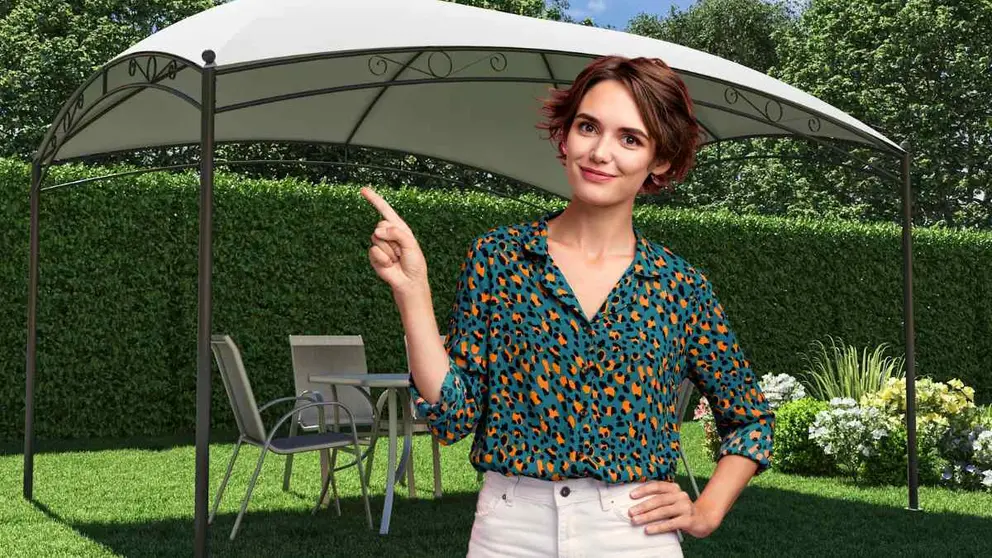 Cenador de acero Occo gris de Leroy Merlin