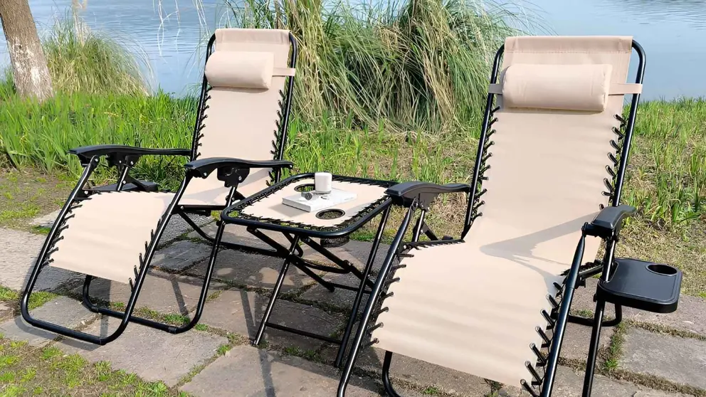 Pack de 2 tumbonas de exterior plegables y reclinables T-LOVENDO.ES en Amazon