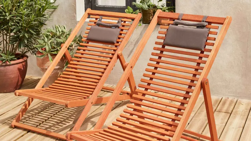 Pareja de tumbonas para jard&iacute;n y piscina Bilbao, Sweet de Maisons du Monde