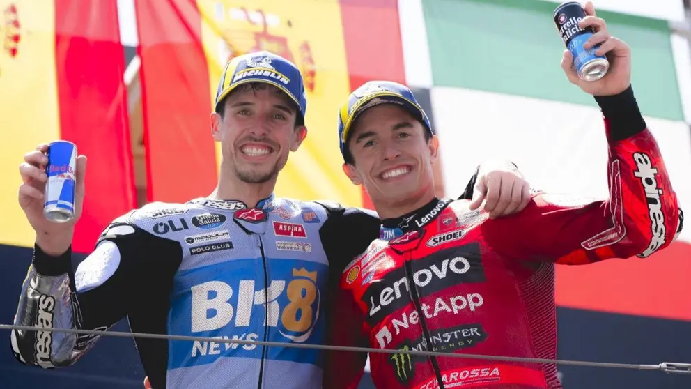 &Aacute;lex M&aacute;rquez y Marc M&aacute;rquez en el circuito de Motorland Arag&oacute;n