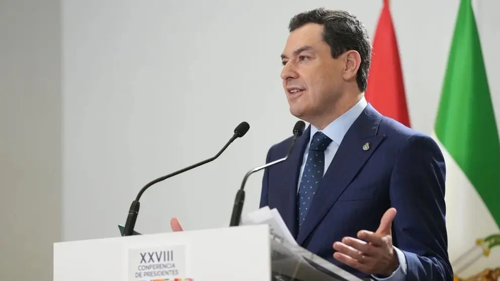 Juanma Moreno, durante su intervenci&oacute;n en la Conferencia de Presidentes (1)