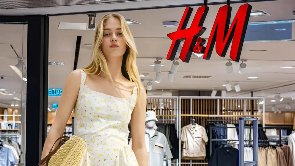 Vestido de popelina con lazada detr&aacute;s de H&M