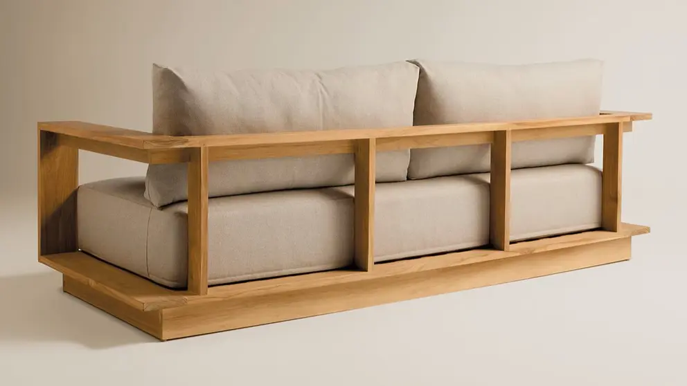 Sof&aacute; de jard&iacute;n de madera de teca de El Corte Ingl&eacute;s