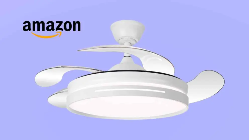 Ventilador Bilake de techo con luz, silencioso y aspas retractiles