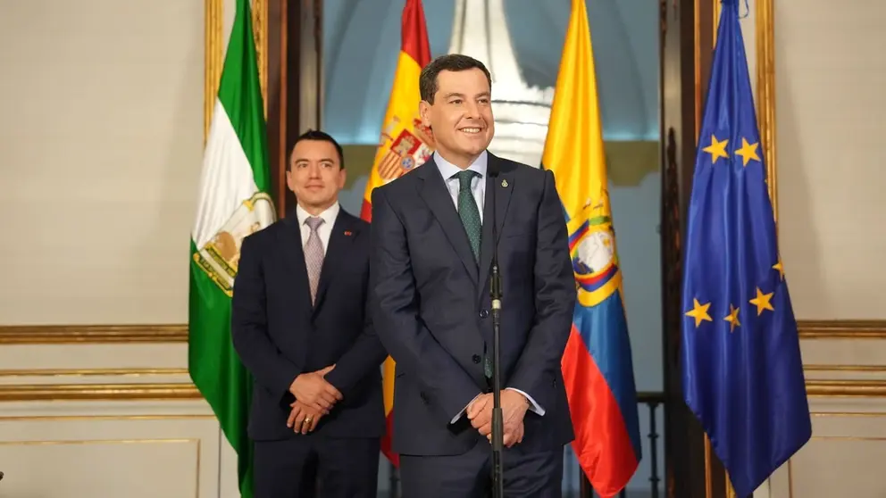 Juanma Moreno ha recibido al presidente de Ecuador