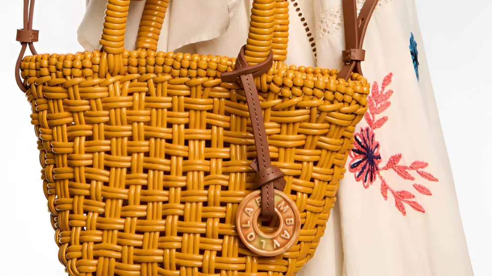 Capazo trenzado con logo, Bimba y Lola en El Corte Ingl&eacute;s