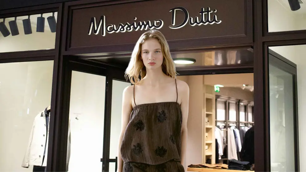 Una mujer a la moda con ropa de Massimo Dutti
