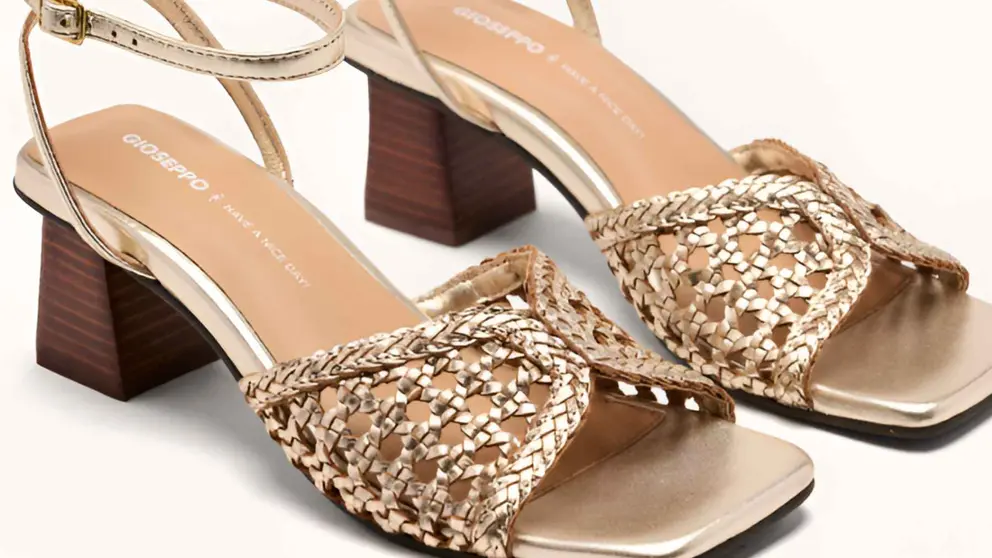 Sandalias de tac&oacute;n de piel calada con trenzado y tac&oacute;n Gioseppo en El Corte Ingl&eacute;s