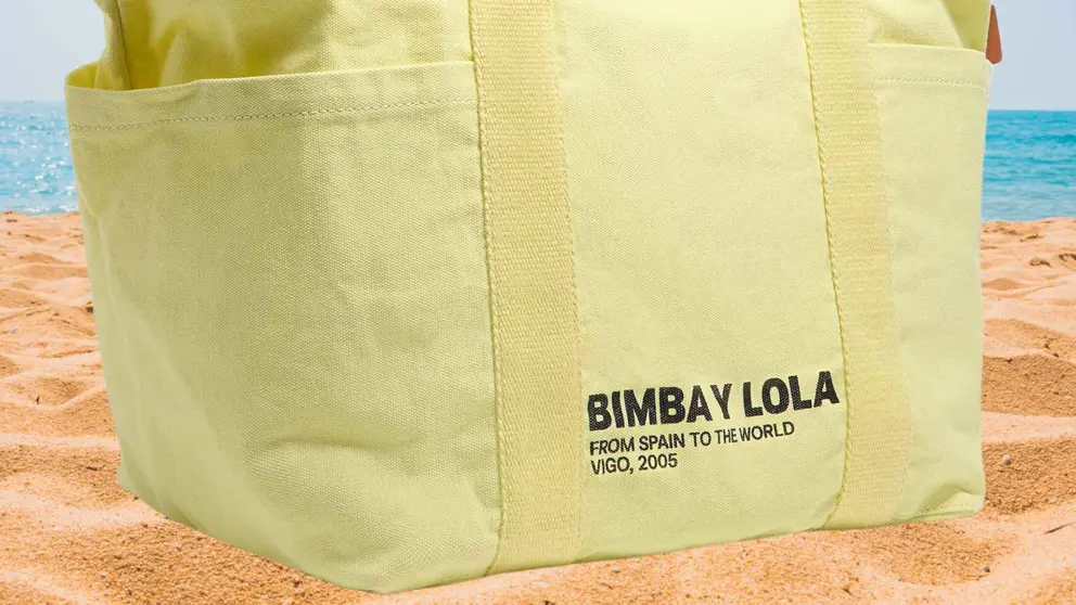 Bolsa de playa grande y tejida de Bimba y Lola