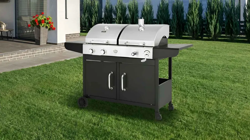 Barbacoa de gas y carb&oacute;n Western 2 en 1 Habitat et Jardin de Leroy Merlin