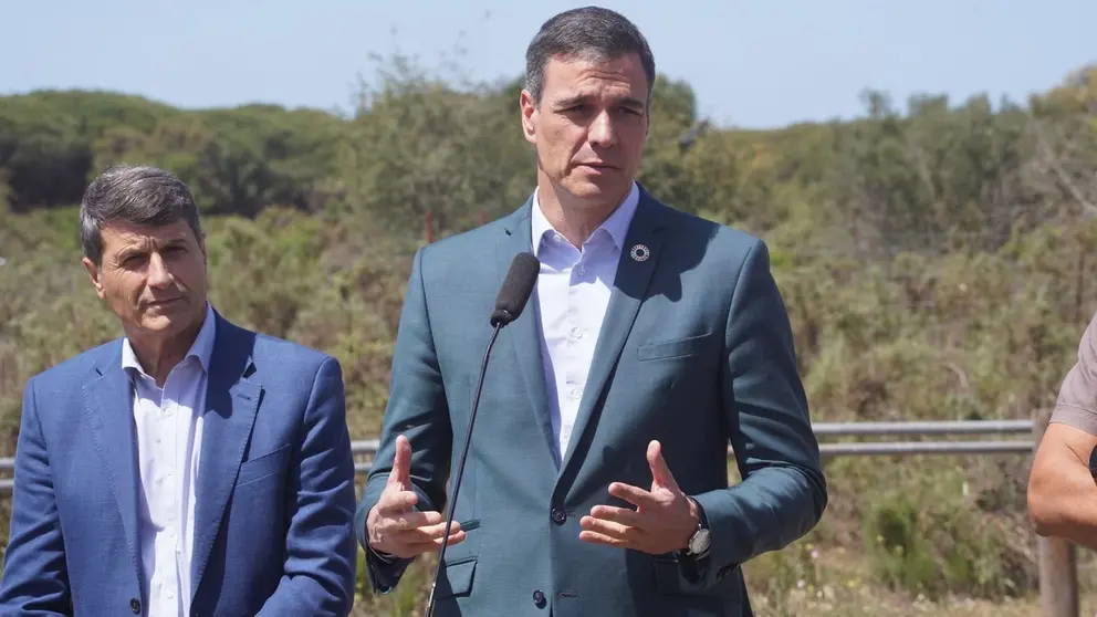 Pedro S&aacute;nchez, durante una visita a Do&ntilde;ana
