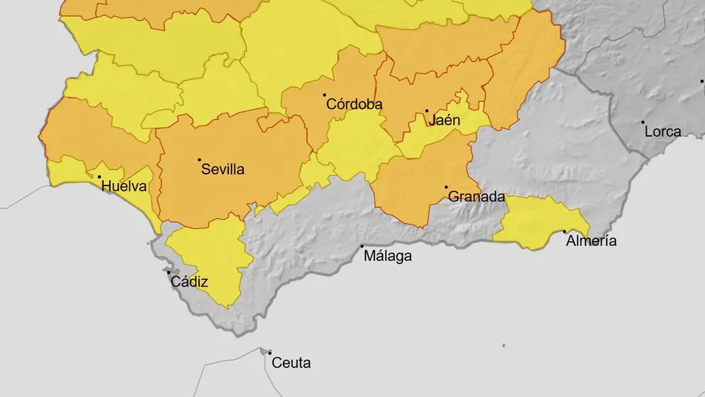 Aviso de AEMET de riesgos en Andaluc&iacute;a por altas temperaturas