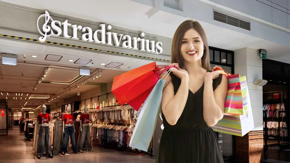 Una mujer frente a una tienda de Stradivarius