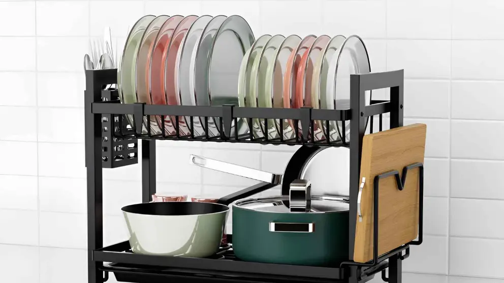 Escurreplatos de dos niveles niffgaff de Amazon