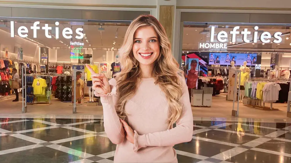 Una mujer frente a una tienda de Lefties