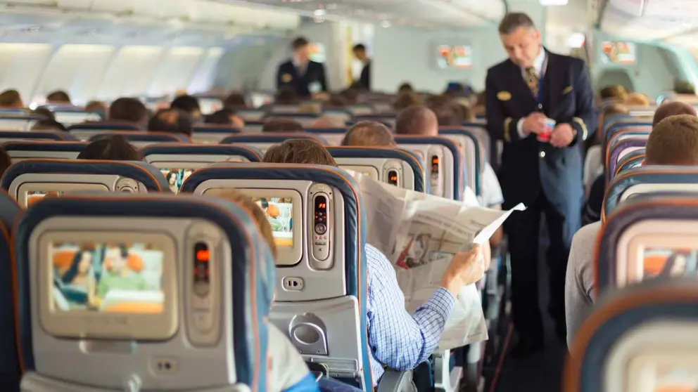Pasajeros en un avi&oacute;n