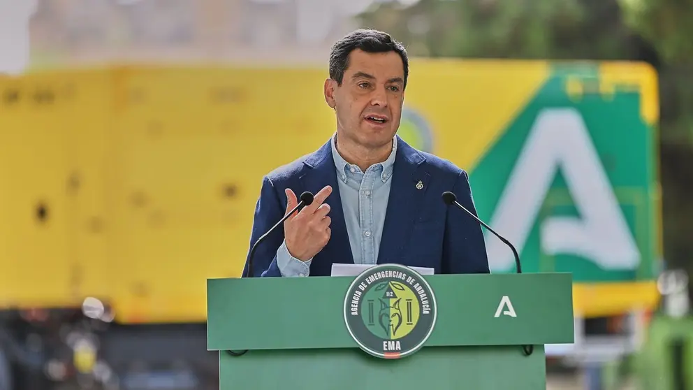 Juanma Moreno, presidente de la Junta de Andaluc&iacute;a, durante la presentaci&oacute;n del plan Infoca | Salvador L&oacute;pez Medina