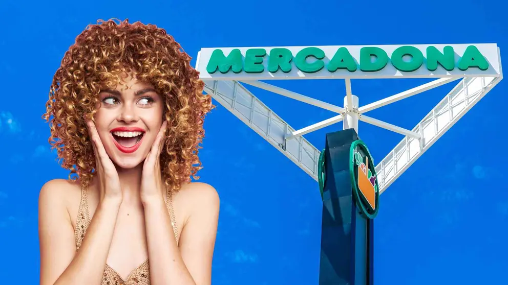 Una mujer frente a un letrero de supermercado Mercadona