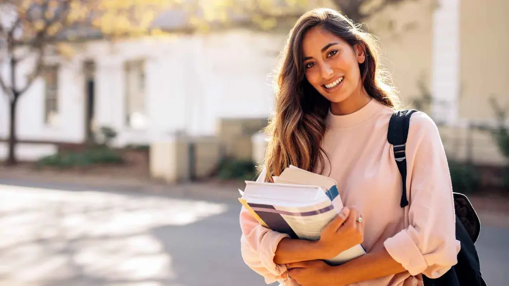 Una estudiante universitaria