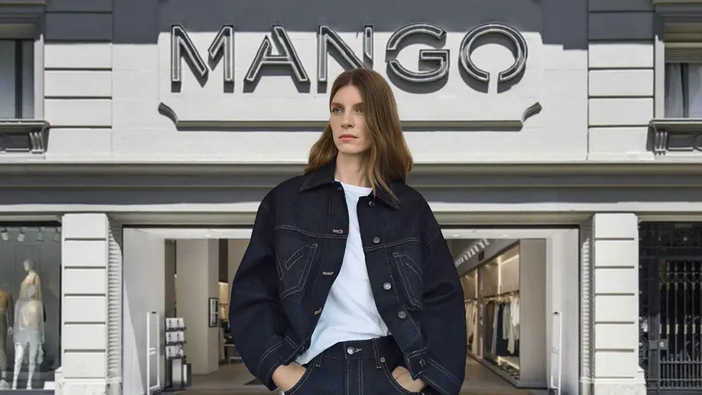 Chaqueta denim costuras decorativas de Mango