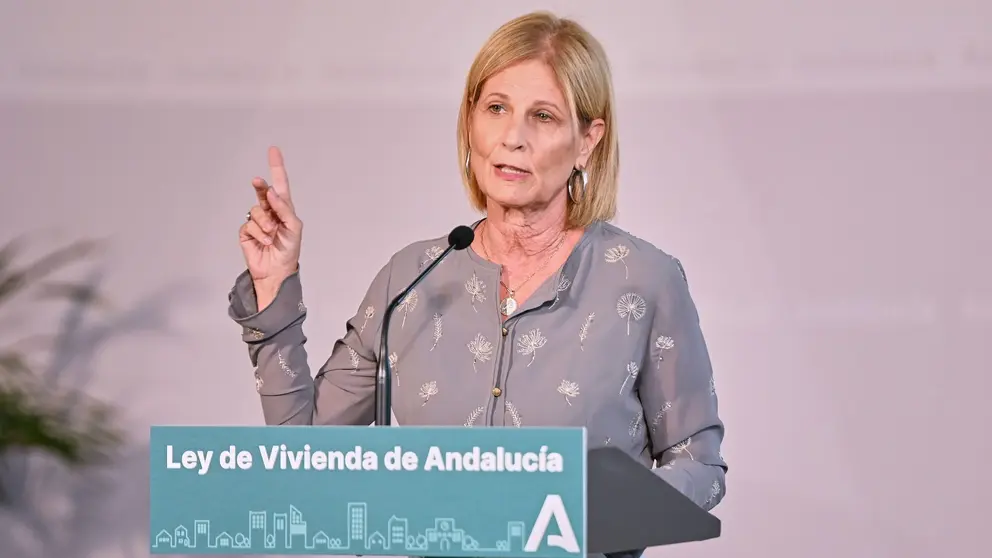 Mar&iacute;a Jos&eacute; Garc&iacute;a-Pelayo durante la presentaci&oacute;n de la futura Ley de la Vivienda de Andaluc&iacute;a | Salvador L&oacute;pez Medina