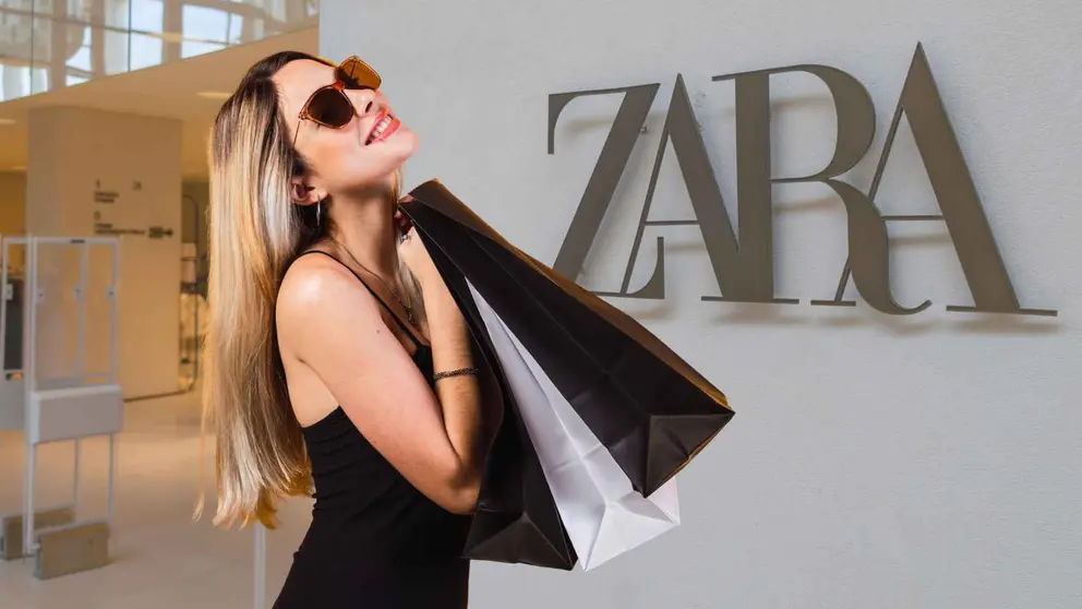 Una mujer a la moda en una tienda Zara