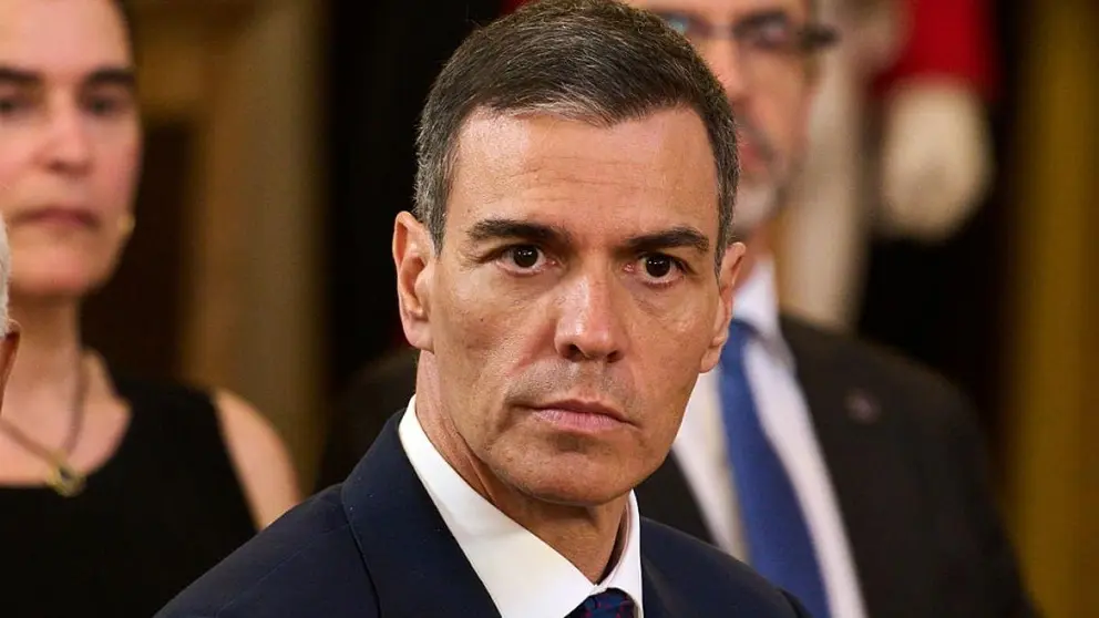 Pedro S&aacute;nchez, con gesto serio, en un acto reciente