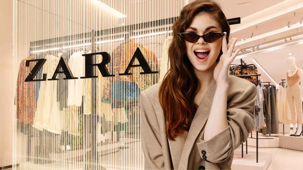 Una mujer a la moda en una tienda Zara