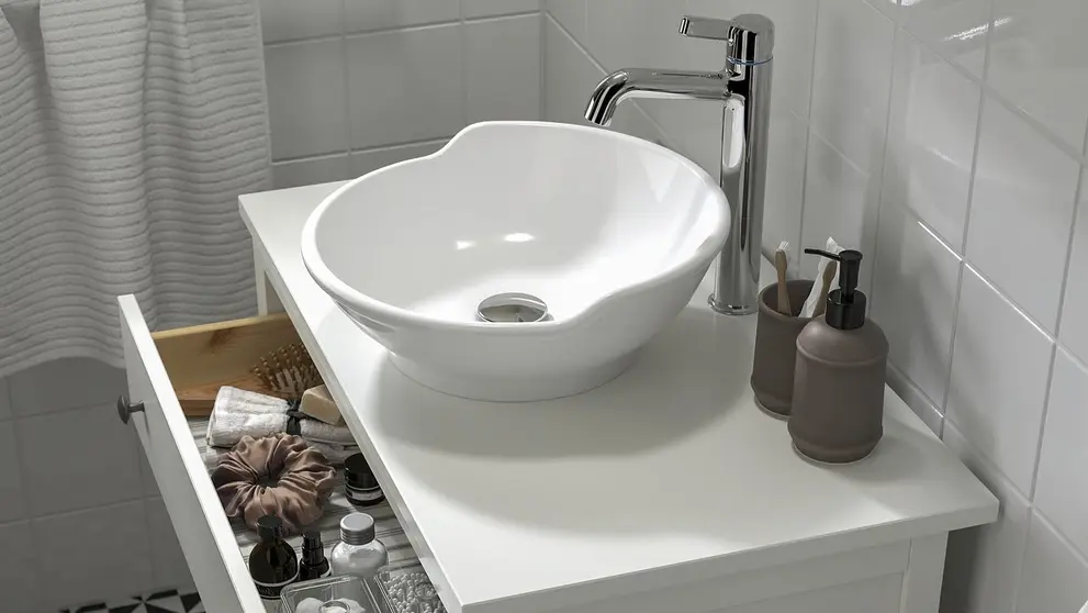 HEMNES - V&Auml;STERSJ&Ouml;N Mueble abierto con lavabo y caj&oacute;n de Ikea 1