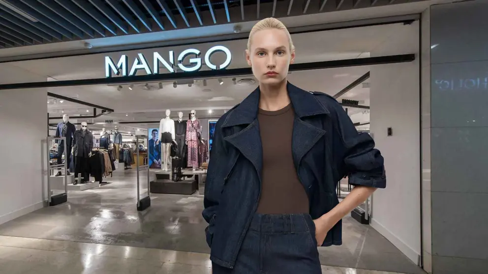 Trench corto estilo vaquero con cintur&oacute;n de Mango