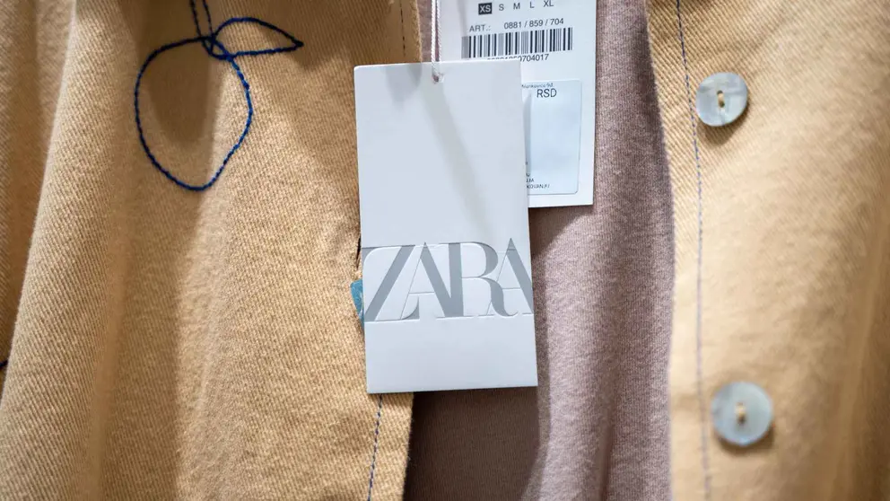Etiqueta en una prenda de Zara