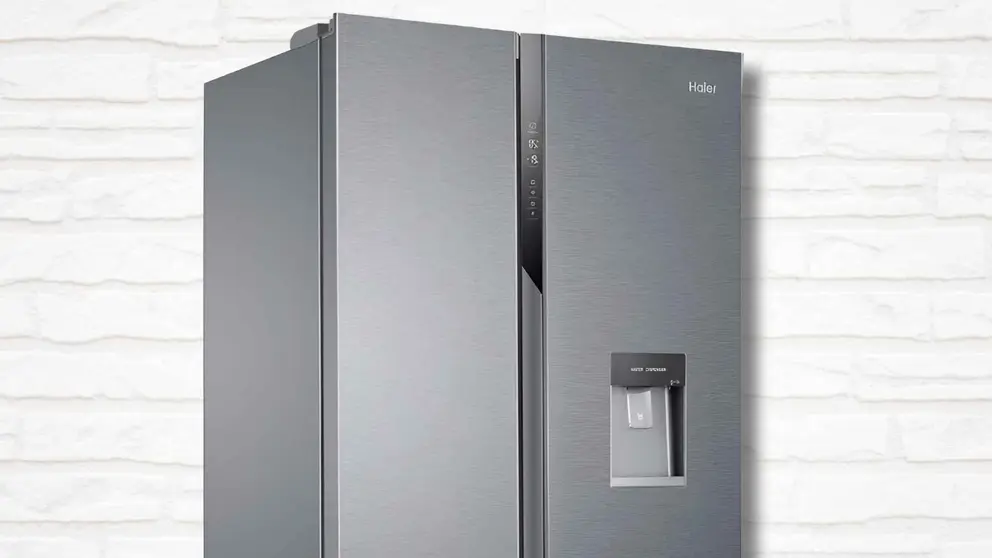 Frigor&iacute;fico side by side con dispensador de agua Haier SBS 90 Series 3 HSR3918EWPG de Amazon