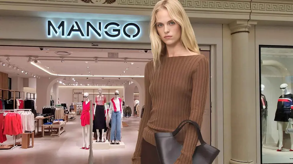 Una mujer a la moda en una tienda de Mango