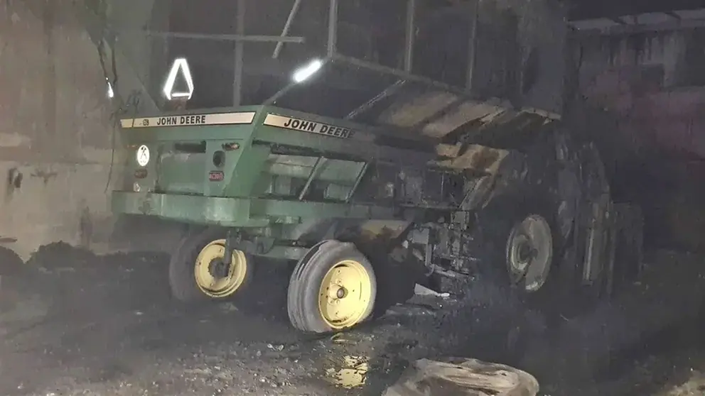 Cosechadora afectada