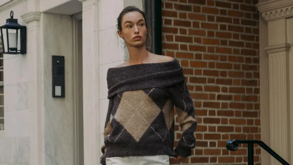 Jersey punto palabra de honor rombos de Zara