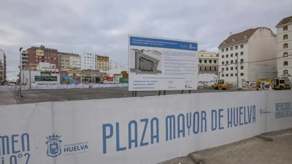 Obras en la Plaza Mayor de Huelva
