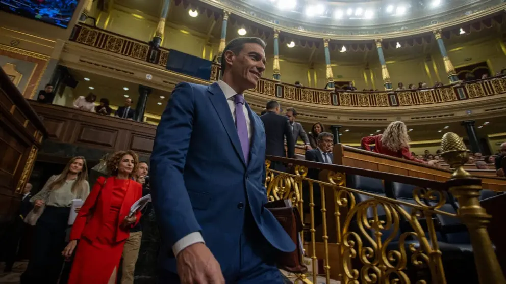 Pedro S&aacute;nchez, durante una comparecencia en el Congreso