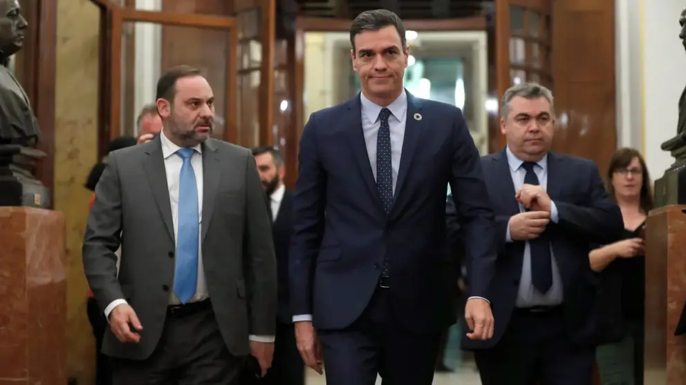 Pedro S&aacute;nchez, en una imagen de archivo junto a Jos&eacute; Luis &Aacute;balos y Santos Cerd&aacute;n