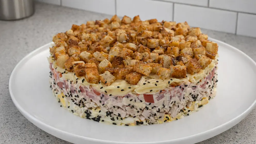 Pastel de pollo fr&iacute;o para Navidad