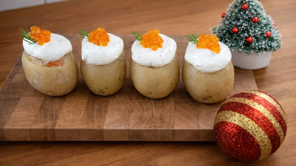 Patallas rellenas de salm&oacute;n con nata, yog&uacute;r, wasabi y eneldo