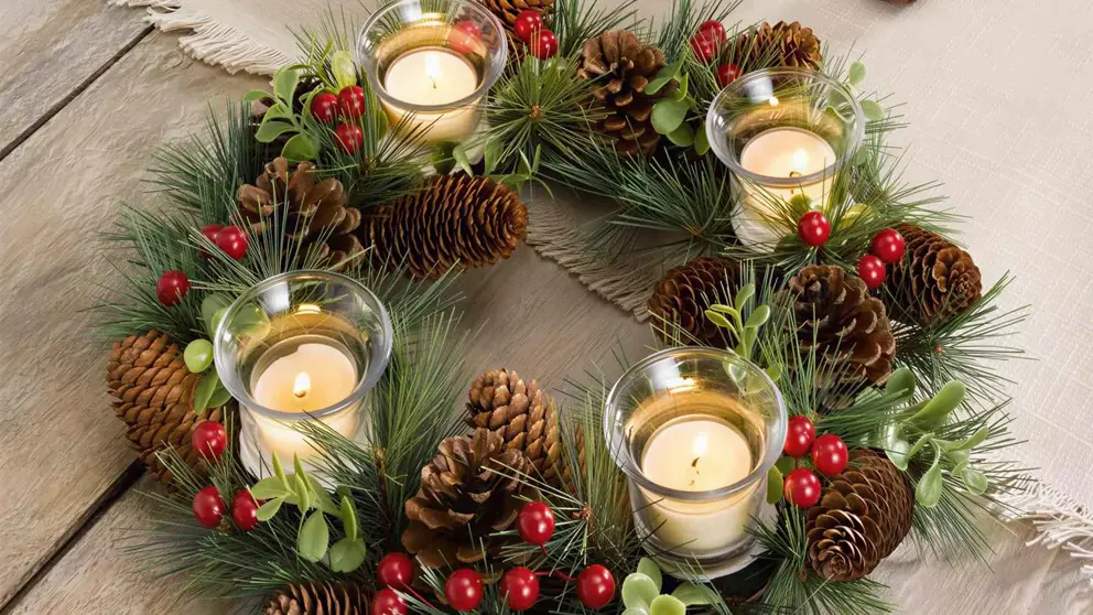 Corona navide&ntilde;a de Lidl