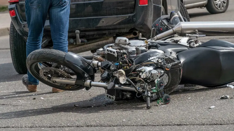 Accidente de motocilceta  Imagen de archivo