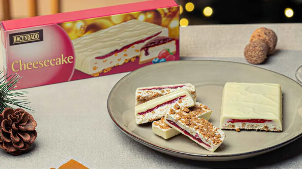 Turr&oacute;n de cheesecake Hacendado de Mercadona