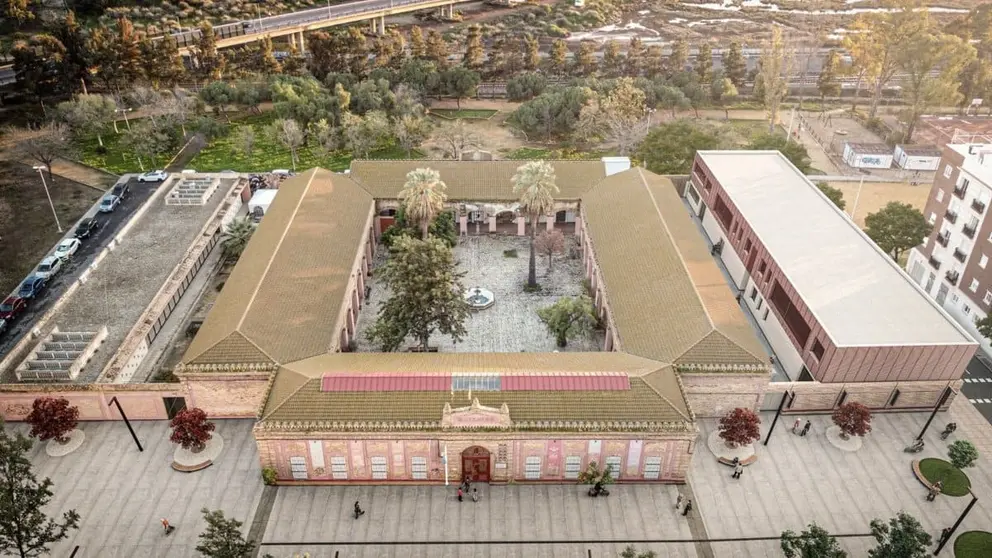 Vista &aacute;erea de la Escuela de Arte Le&oacute;n Ortega de Huelva