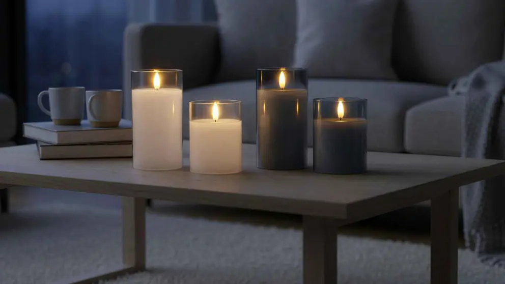 Vela LED de cera aut&eacute;ntica en vaso de Lidl