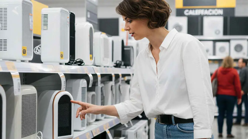 Calefactor el&eacute;ctrico y port&aacute;til de 1200 W con ventilador de Leroy Merlin