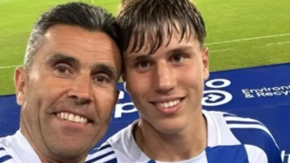 Davinchi y su padre tras un partido