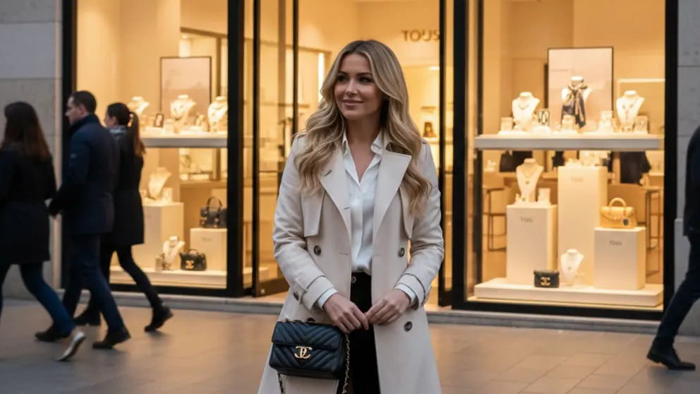 Clienta frente a una tienda de TOUS