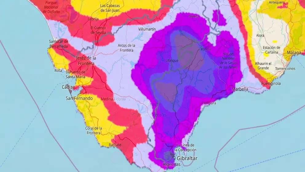 Previsi&oacute;n de rachas fuertes de viento a partir de las 22 horas del martes 3 de febrero y precipitaciones desde las 00 horas en Jerez de al Frontera