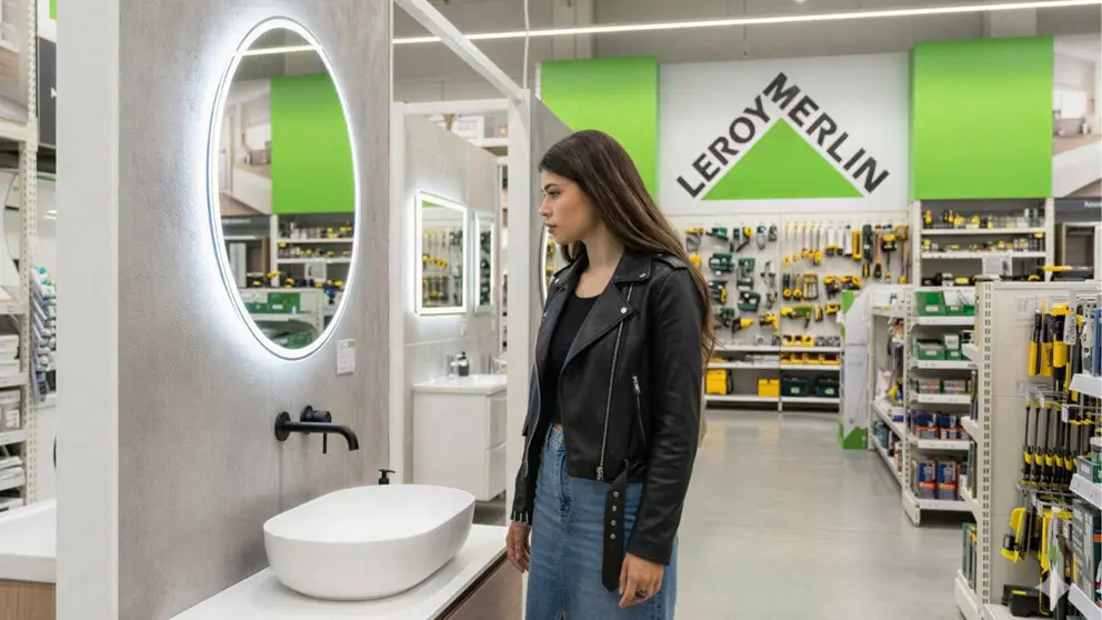 Espejo de ba&ntilde;o de 60 cm con iluminaci&oacute;n LED, LOMAZOO ESSENTIALS de Leroy Merlin